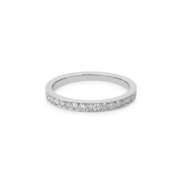 Platinum Full Eternity Pavé Diamond Wedding Band