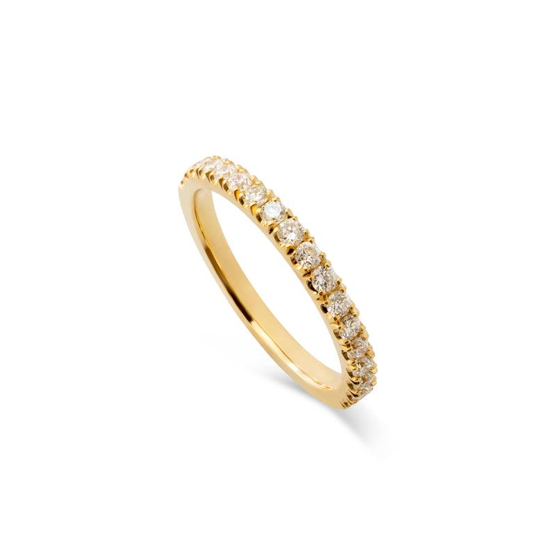 Gold Wedding Band With Half Set Diamonds