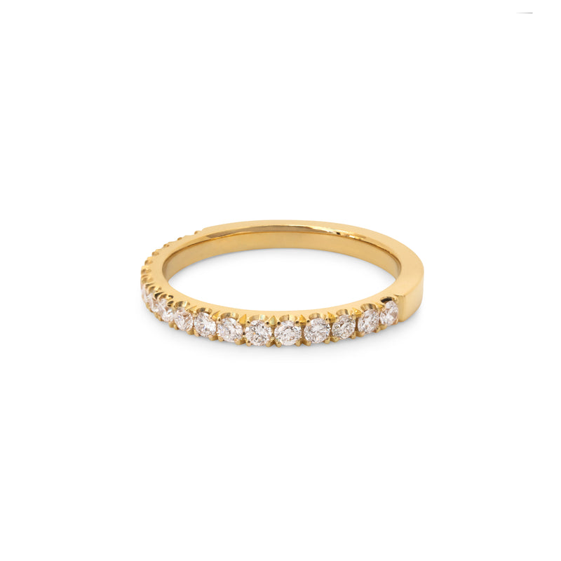 Gold Wedding Band With Half Set Diamonds