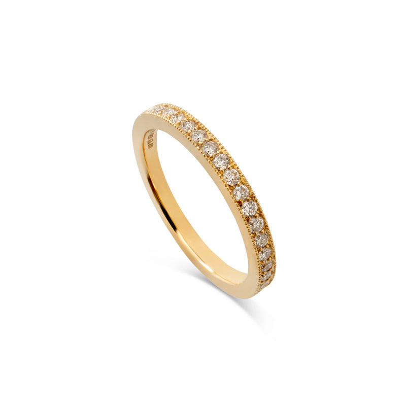 Gold Diamond Pavé Wedding Band