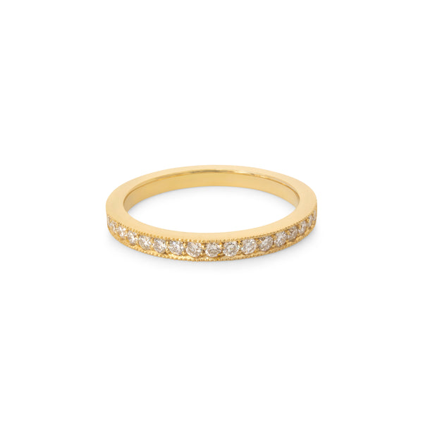 Gold Diamond Pavé Wedding Band