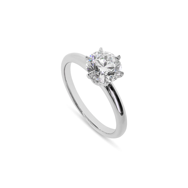 Single Solitaire Six Claw Diamond Ring
