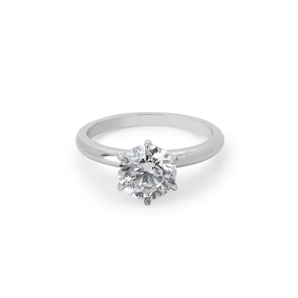 Single Solitaire Six Claw Diamond Ring