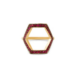 Ruby Hexagon Ring in 9k Yellow Gold