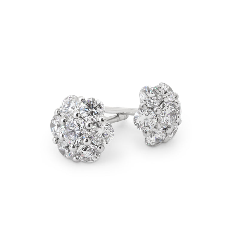Flower Diamond Stud Earrings