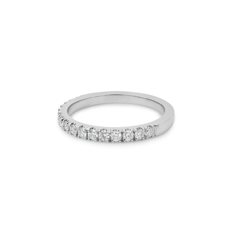 Platinum Wedding Band With Half Set Diamonds