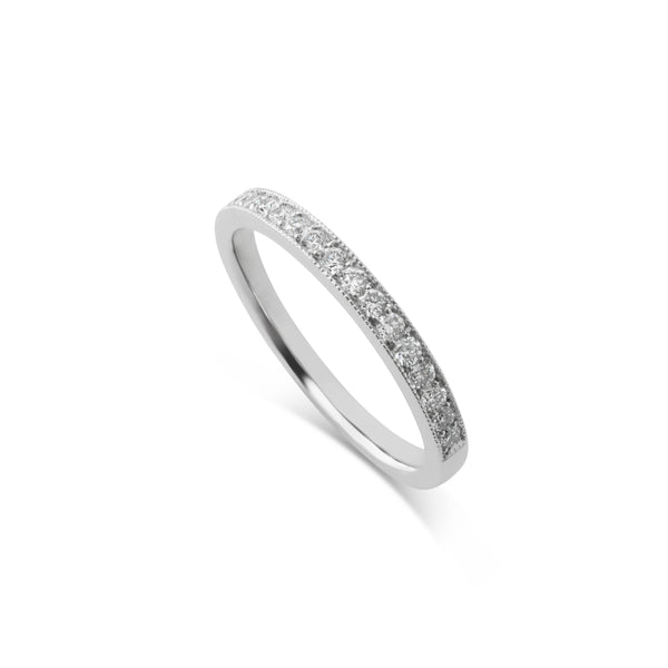 Platinum Full Eternity Pavé Diamond Wedding Band