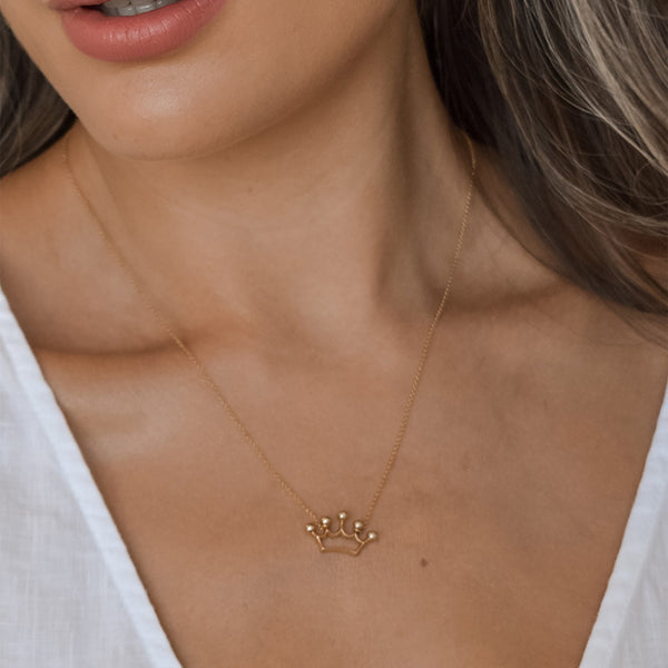 Gold Crown Necklace