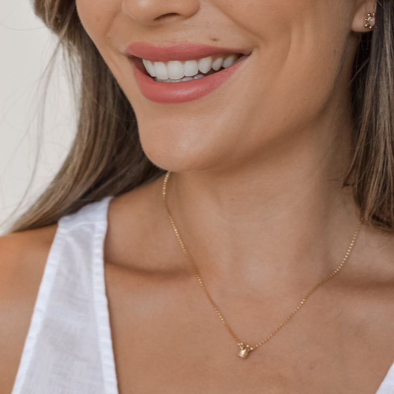 Single Gold Crown Necklace