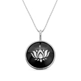 Lotus Pendant with Silver Chain