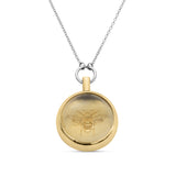 Gold Bee Pendant with Silver Chain