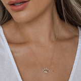 Gold Pearl Crown Necklace